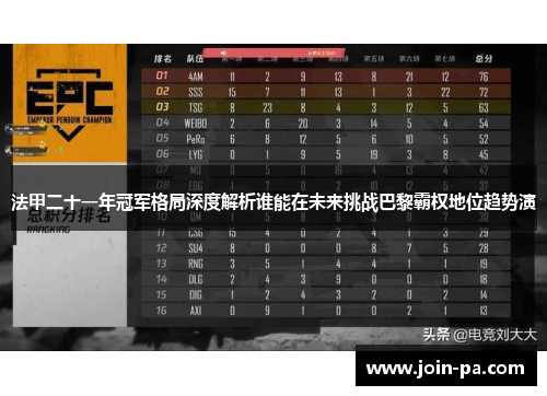 法甲二十一年冠军格局深度解析谁能在未来挑战巴黎霸权地位趋势演